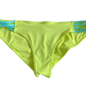 Lime green hipster bikini bottom braided sides L